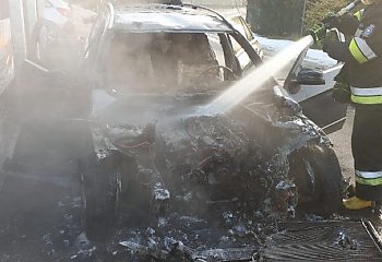 Pożar samochodu w Brzozie [ZDJĘCIA]