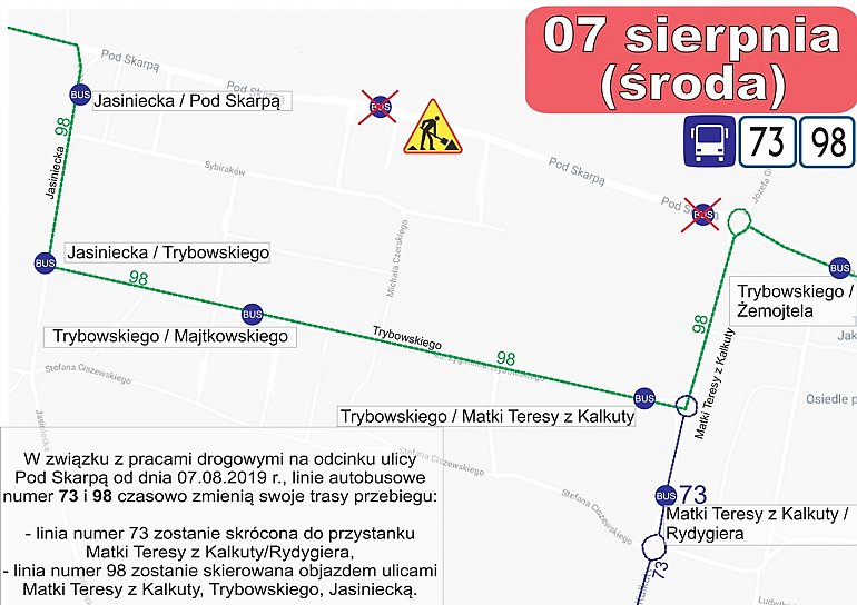 Zmiany w kursowaniu komunikacji miejskiej