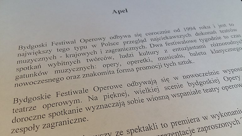 Będzie więcej pieniędzy na Bydgoski Festiwal Operowy
