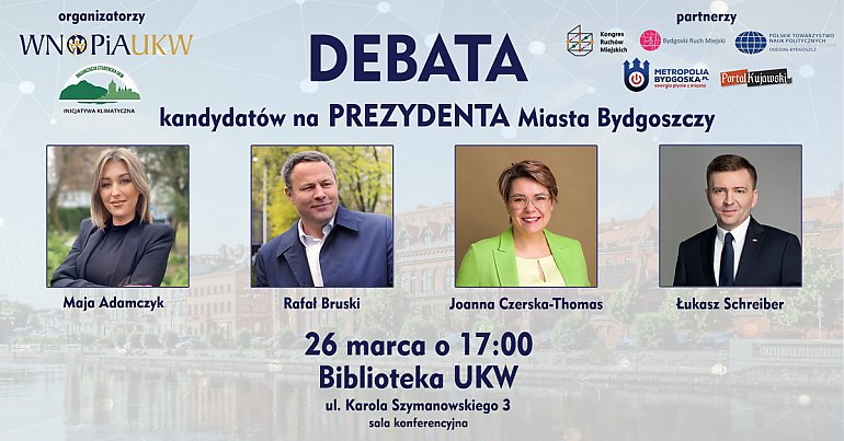 Debata kandydatek i kandydatów na urząd Prezydenta Miasta Bydgoszczy